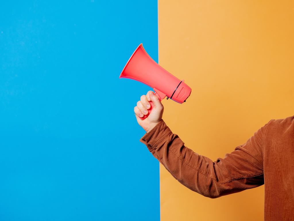 promoting with megaphone