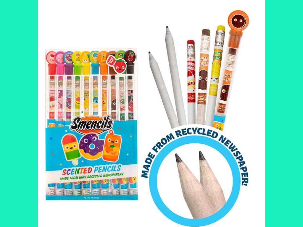 Recycled newspaper scented pencils