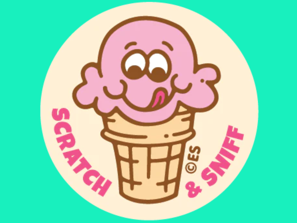 Strawberry Ice Cream Scented Sticker