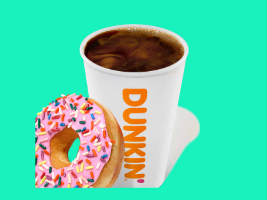 Dunkin Donuts coffee and donuts